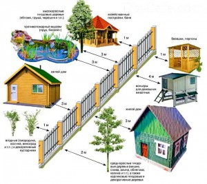             Расстояние между баней и жилым домом на своем или соседском участке        